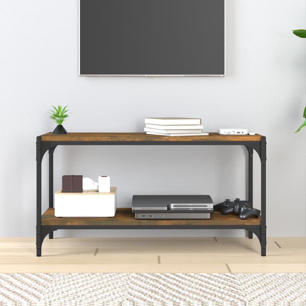 vidaXL Έπιπλο Τηλεόρασης Καπνιστή Δρυς 80x33x41 εκ Επεξ. Ξύλο & Ατσάλι