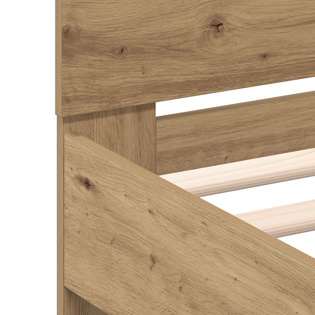 vidaXL Ξύλινο Κρεβάτι Δρυός Artisan Μασίφ δρυς 120 x 200 εκ