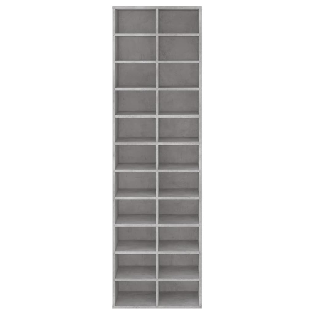 vidaXL Παπουτσοθήκη Γκρι Σκυροδέματος 54x34x183 εκ. Επεξεργασμένο Ξύλο