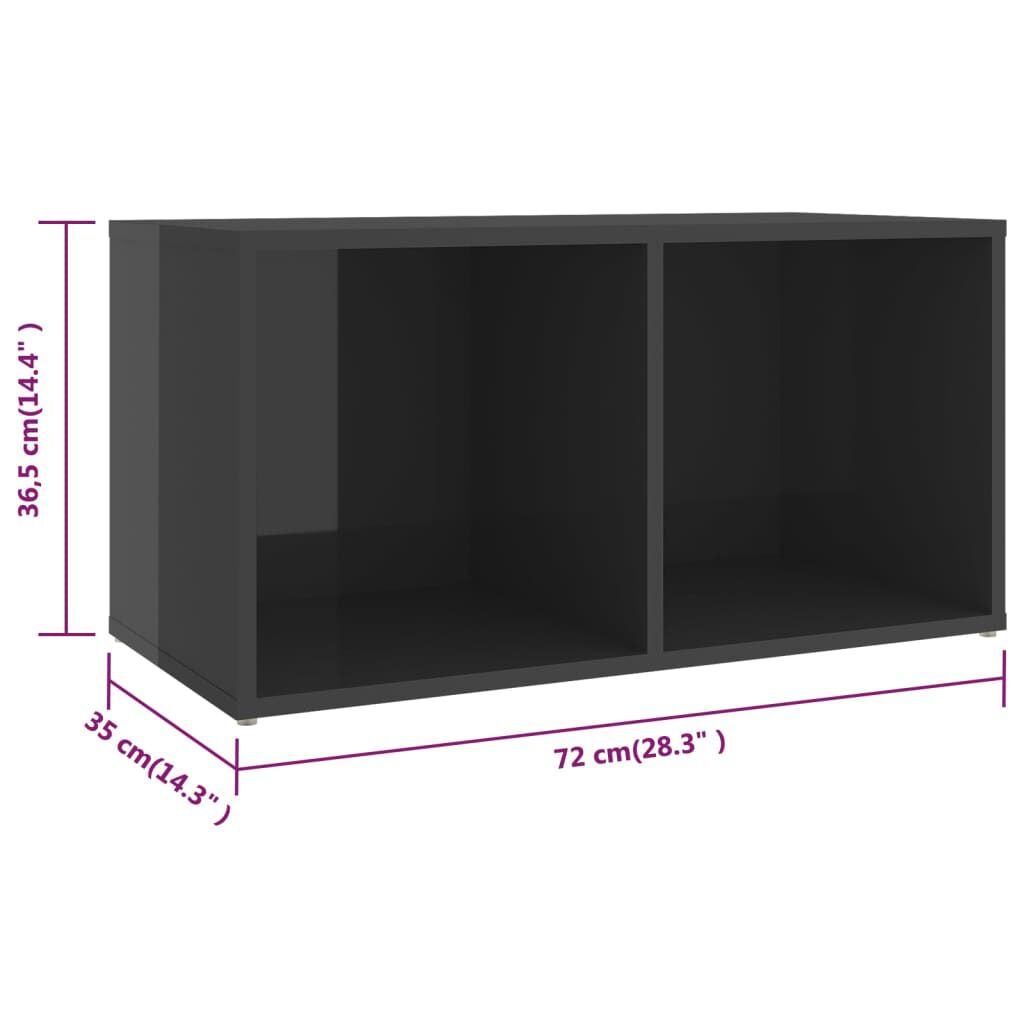 vidaXL Έπιπλα Τηλεόρασης 4 τεμ. Γυαλ. Γκρι 72x35x36,5 εκ. Επεξ. Ξύλο