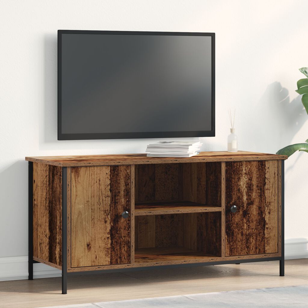vidaXL Ντουλάπι τηλεόρασης από παλιό ξύλο 100x40x50 εκ Επεξεργασμένο ξύλο και Ατσάλι