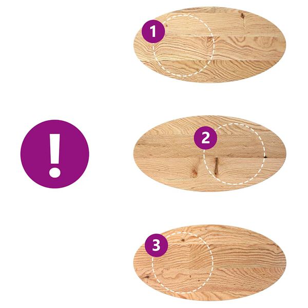 vidaXL Επιτραπέζια επιφάνεια 100x50x2 cm μασίφ ξύλο δρυς οβάλ