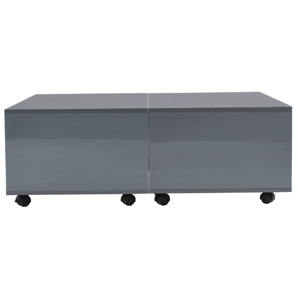 vidaXL Τραπεζάκι Σαλονιού Γυαλιστερό Γκρι 100 x 100 x 35 εκ.