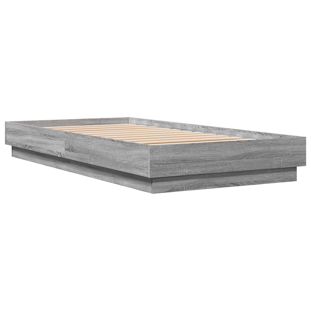 vidaXL Πλαίσιο Κρεβατιού Γκρι Sonoma 90 x 190 εκ. Επεξεργασμένο Ξύλο