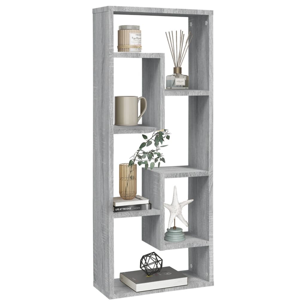 vidaXL Ραφιέρα Τοίχου Γκρι Sonoma 36x16x90εκ. Επεξεργασμένο Ξύλο