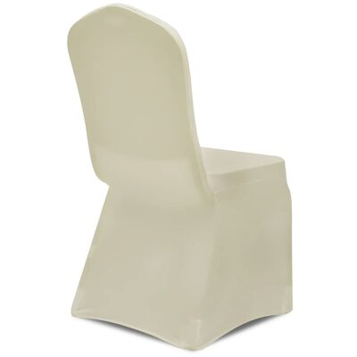 vidaXL Καλύμματα Καρέκλας Ελαστικά 100 τεμ. Λευκά Κρεμ