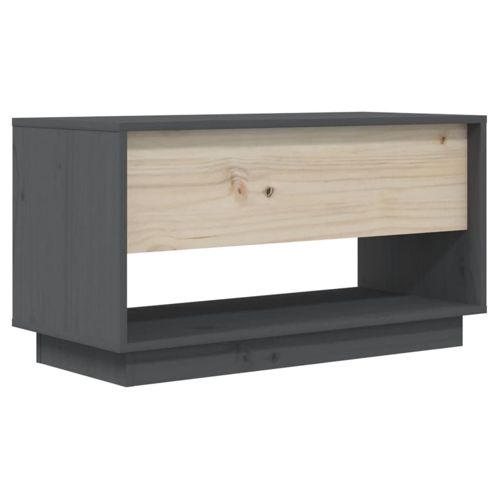 vidaXL Έπιπλο Τηλεόρασης Γκρι 74 x 34 x 40 εκ. από Μασίφ Ξύλο Πεύκου