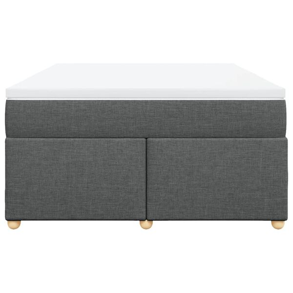 vidaXL Κρεβάτι Boxspring με Στρώμα Σκούρο Γκρι 160x200 εκ Υφασμάτινο
