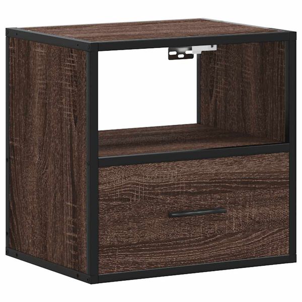 vidaXL Κομοδίνο επίτοιχο ντουλάπι καφέ δρυς 40x31x39,5 cm