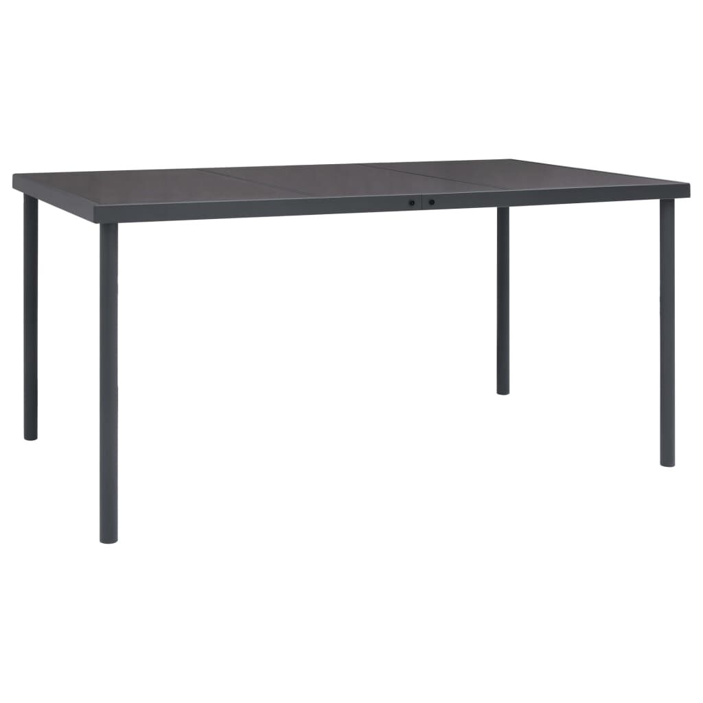 vidaXL Τραπεζαρία Εξωτερικού Χώρου Ανθρακί 150 x 90 x 74 εκ. Ατσάλινη