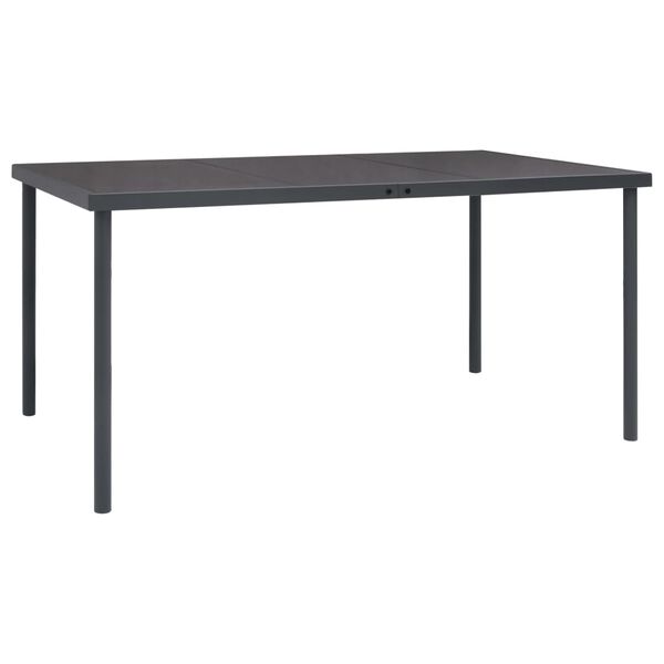 vidaXL Τραπεζαρία Εξωτερικού Χώρου Ανθρακί 150 x 90 x 74 εκ. Ατσάλινη