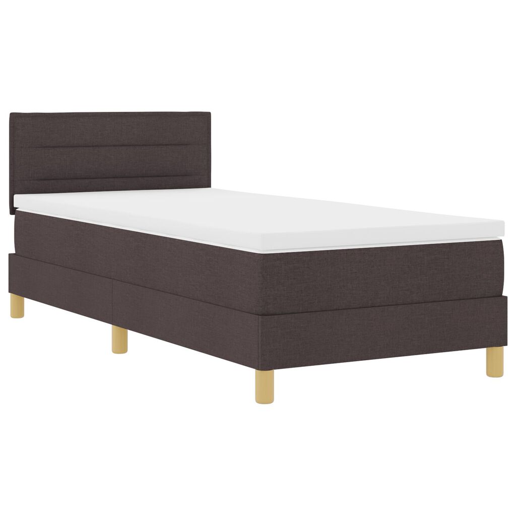 vidaXL Κρεβάτι Box Spring με Στρώμα Σκούρο Καφέ 80x200 εκ. Ύφασμα