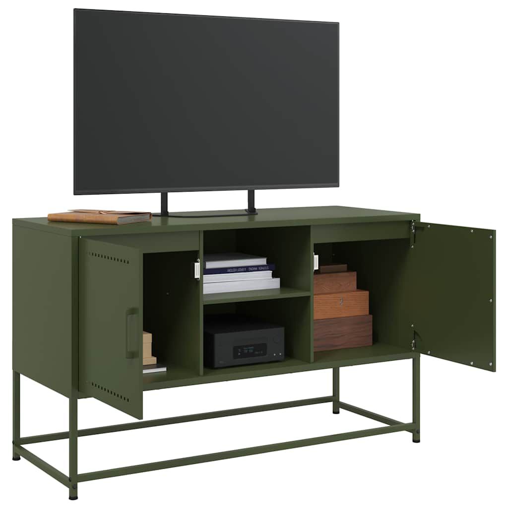 vidaXL Έπιπλο Τηλεόρασης Πράσινο Λαδί 100,5x39x60,5 εκ. από Ατσάλι