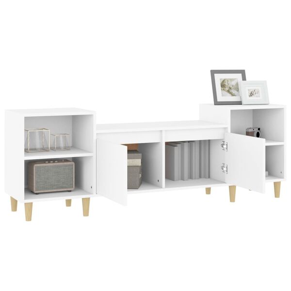 vidaXL Έπιπλο Τηλεόρασης Λευκό 160 x 35 x 55 εκ. Επεξεργασμένο Ξύλο