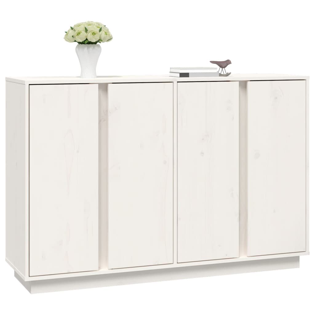 vidaXL Μπουφές Λευκός 120 x 35 x 80 εκ. από Μασίφ Ξύλο Πεύκου