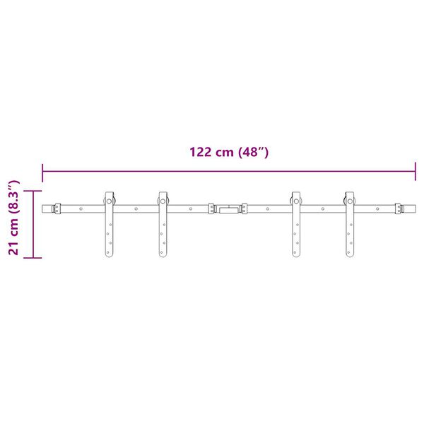 vidaXL Κιτ συρόμενης πόρτας γραφείου 122 cm από ανθρακούχο χάλυβα
