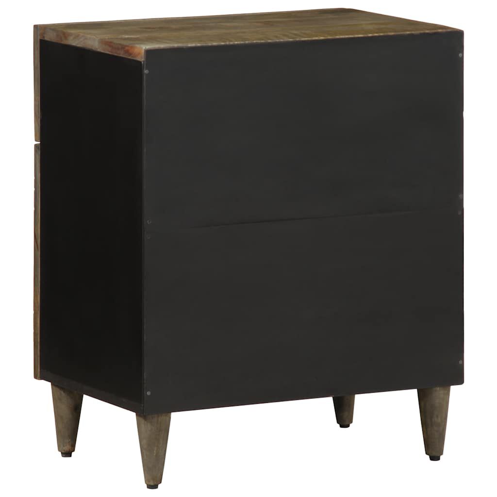 vidaXL κομοδίνο ντουλάπι ανοιχτό γκρι 50x33x60 cm μασίφ ξύλο Mango