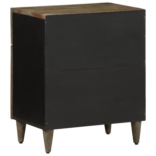 vidaXL κομοδίνο ντουλάπι ανοιχτό γκρι 50x33x60 cm μασίφ ξύλο Mango
