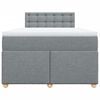 vidaXL Κρεβάτι Boxspring με Στρώμα Ανοιχτό Γκρι 120x190 εκ. Υφασμάτινο