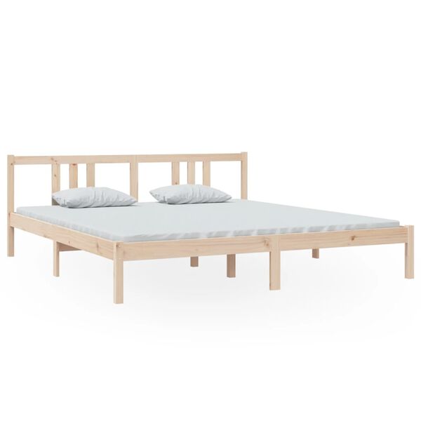 vidaXL Πλαίσιο Κρεβατιού 180 x 200 εκ. Μασίφ Ξύλο Super King Size