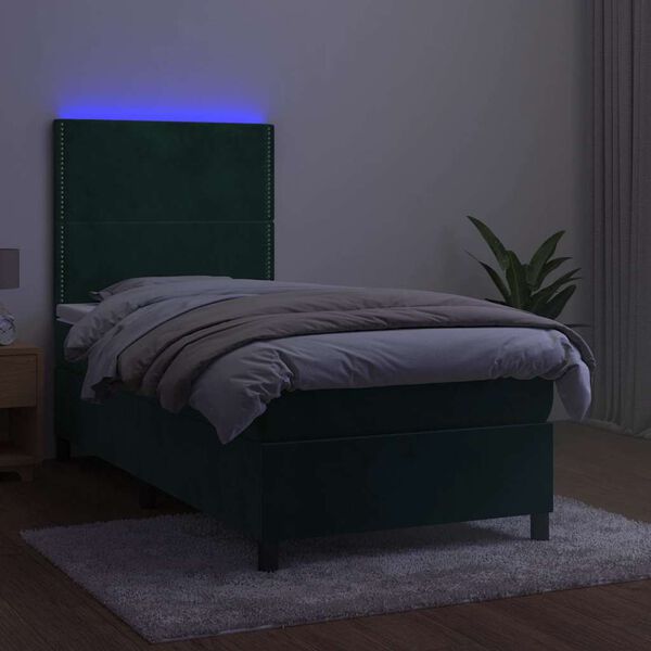 vidaXL &Kappa;&rho;&epsilon;&beta;ά&tau;&iota; Boxspring &mu;&epsilon; &Sigma;&tau;&rho;ώ&mu;&alpha; & LED &Sigma;&kappa;. &Pi;&rho;ά&sigma;&iota;&nu;&omicron; 80x200 &epsilon;&kappa; &Beta;&epsilon;&lambda;&omicron;ύ&delta;&omicron;