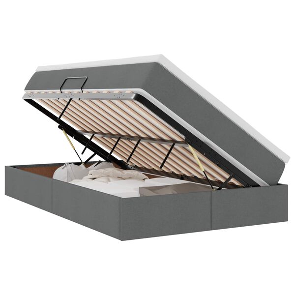 vidaXL Κρεβάτι με αποθηκευτικό χώρο και στρώμα με στρώμα Σκούρο Γκρι