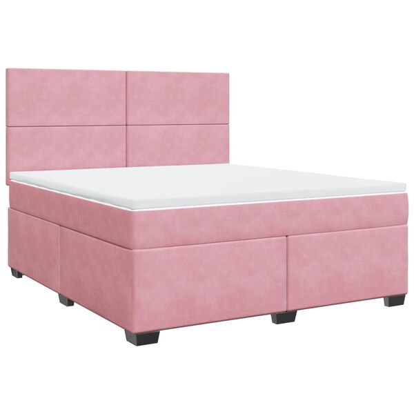 vidaXL &Kappa;&rho;&epsilon;&beta;ά&tau;&iota; Boxspring &mu;&epsilon; &Sigma;&tau;&rho;ώ&mu;&alpha; &Rho;&omicron;&zeta; 180x200 &epsilon;&kappa;. &Beta;&epsilon;&lambda;&omicron;ύ&delta;&iota;&nu;&omicron;