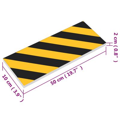 vidaXL Προστατευτικά Τοίχου 6 τεμ. Κίτρινο&Μαύρο 50x10x2 εκ. Αφρός EVA