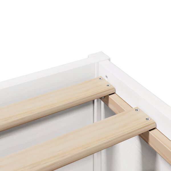 vidaXL Πλαίσιο Κρεβατιού με Κεφαλάρι Λευκό 135x190 εκ. Μασίφ Πεύκου
