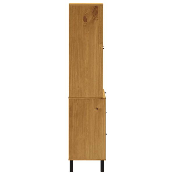 vidaXL Ντουλάπι FLAM 80x40x80εκ. από Μασίφ Ξύλο Πεύκο με Γυάλινη Πόρτα