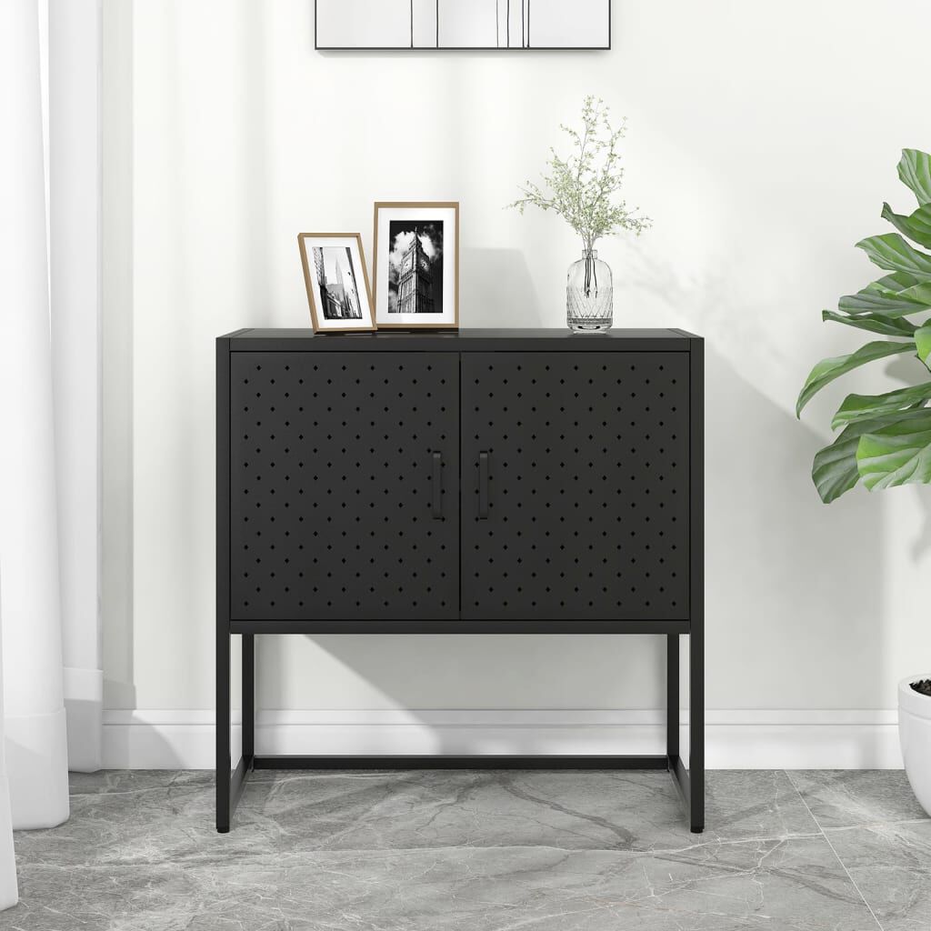 vidaXL Μπουφές Μαύρος 75 x 35 x 75 εκ. από Ατσάλι