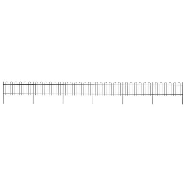 vidaXL Φράχτης Κήπου με Κορυφή από Ατσάλι 1070x80 εκ. Μαύρος