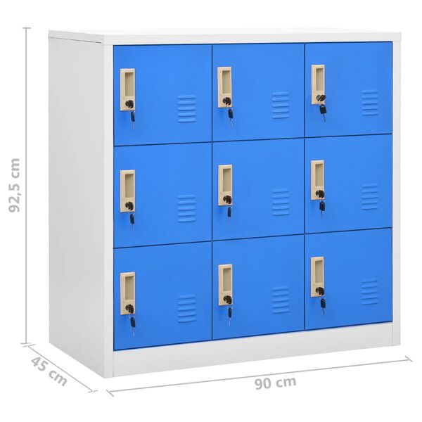 vidaXL Φοριαμοί 5 τεμ. Ανοιχτό Γκρι/Μπλε 90 x 45 x 92,5 εκ. Ατσάλινοι
