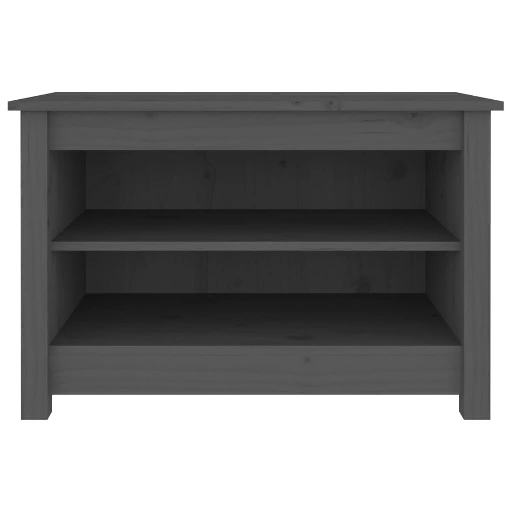 vidaXL Παπουτσοθήκη Γκρι 70 x 38 x 45,5 εκ. από Μασίφ Ξύλο Πεύκου