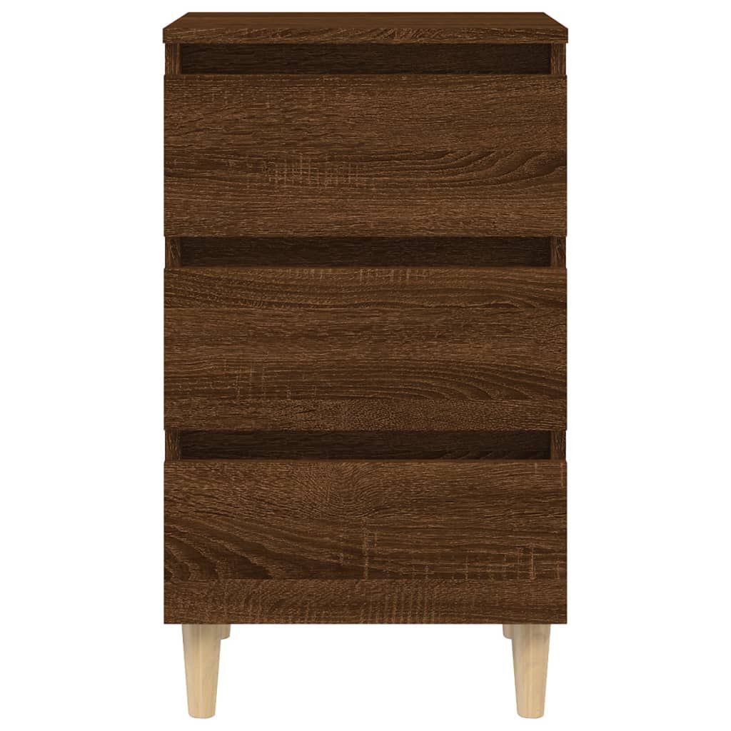 vidaXL Κομοδίνο Καφέ Δρυς 40 x 35 x 69 εκ. με Μασίφ Ξύλινα Πόδια