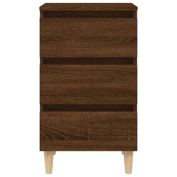 vidaXL Κομοδίνο Καφέ Δρυς 40 x 35 x 69 εκ. με Μασίφ Ξύλινα Πόδια