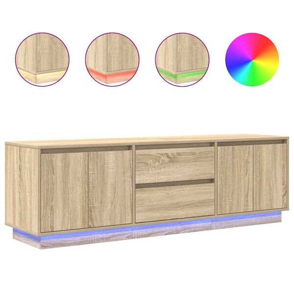 vidaXL Έπιπλο Τηλεόρασης με LED Sonoma Δρυς 160,5x41x50 εκ.