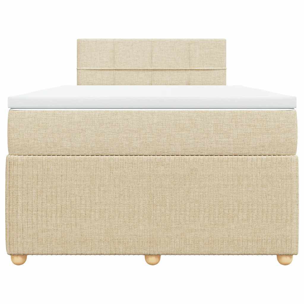 vidaXL Κρεβάτι Boxspring με Στρώμα Κρεμ 120x190 εκ. Υφασμάτινο