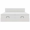 vidaXL Οθωμανικό κρεβάτι με στρώματα&LEDs Λευκό 180x200cm Faux Leather