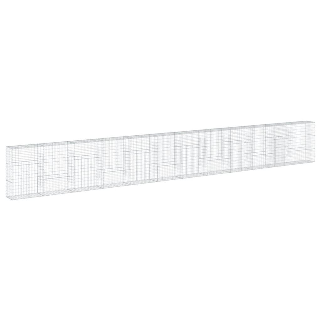 vidaXL Συρματοκιβώτιο με Κάλυμμα 1200x50x150εκ από Γαλβανισμένο Χάλυβα