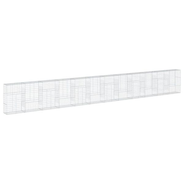 vidaXL Συρματοκιβώτιο με Κάλυμμα 1200x50x150εκ από Γαλβανισμένο Χάλυβα