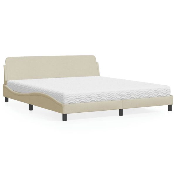 vidaXL Κρεβάτι Κρεμ 180x200 εκ. Υφασμάτινο