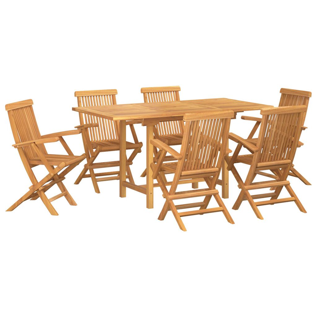 vidaXL 5 τεμαχίων σετ κήπου μασίφ ξύλο teak