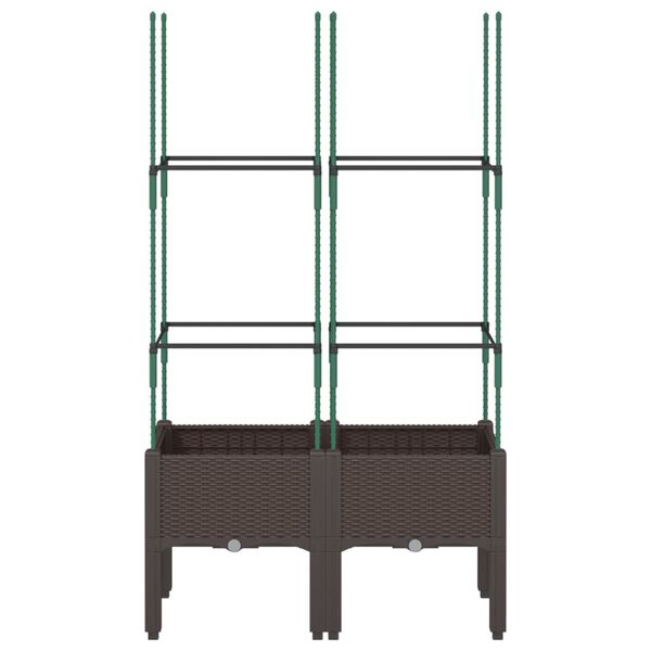vidaXL Ζαρντινιέρα Κήπου με Καφασωτό Καφέ 80 x 40 x 142,5 εκ. από PP