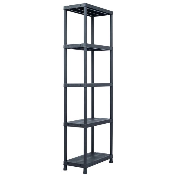 vidaXL Ραφιέρες 2 τεμ. Μαύρες 125 κ. 60 x 30 x 180 εκ. Πλαστικές
