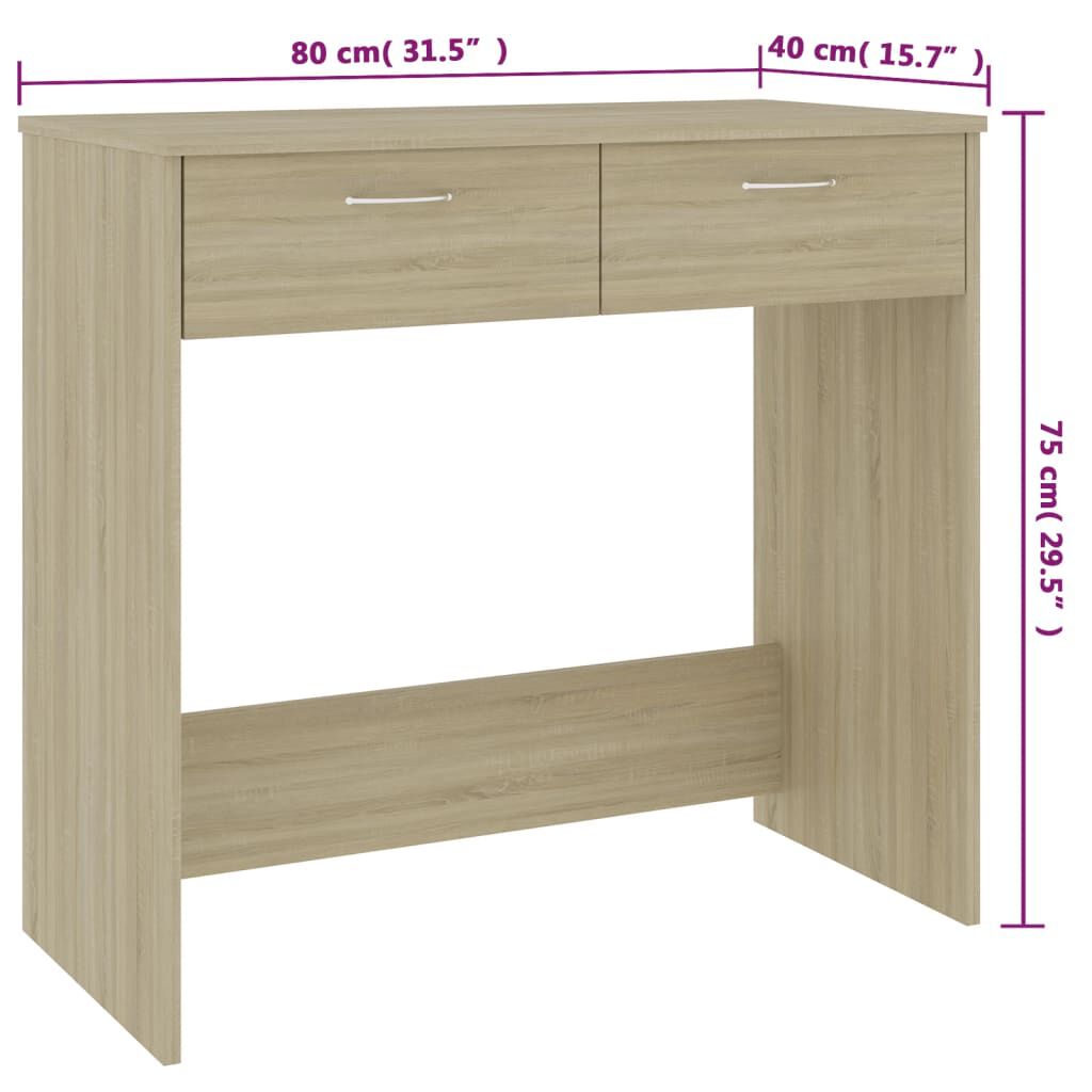 vidaXL Γραφείο Χρώμα Sonoma Δρυς 80 x 40 x 75 εκ. από Επεξ. Ξύλο