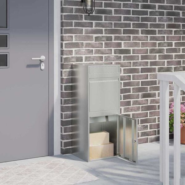 vidaXL Θυρίδα Πακέτων Μαύρο 41 x 38 x 103 εκ Γαλβανισμένος χάλυβας