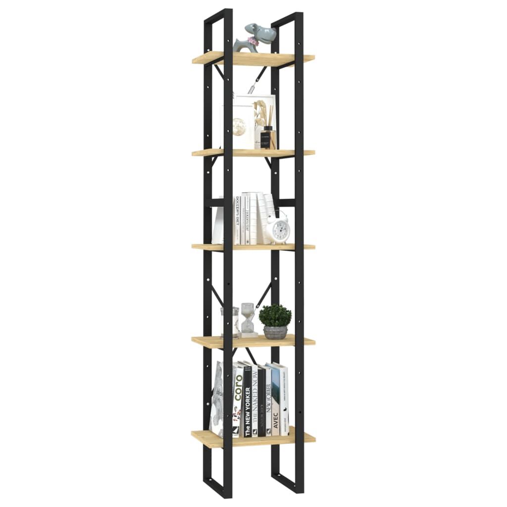 vidaXL Βιβλιοθήκη με 5 Ράφια 40 x 30 x 175 εκ. από Ξύλο Πεύκου