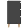 vidaXL Κομοδίνα 2 τεμ. Γκρι 40 x 35 x 69 εκ. με Μασίφ Ξύλινα Πόδια