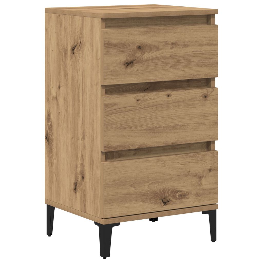 vidaXL Κομοδίνο Καλλιτέχνη Δρυς 40x35x70 εκ Επεξεργασμένο Ξύλο